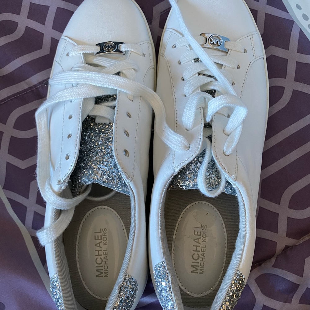 Michael Kors leather, glitter shoes